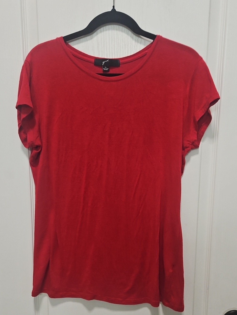 Bright Red Short Sleeve Crewneck Tee